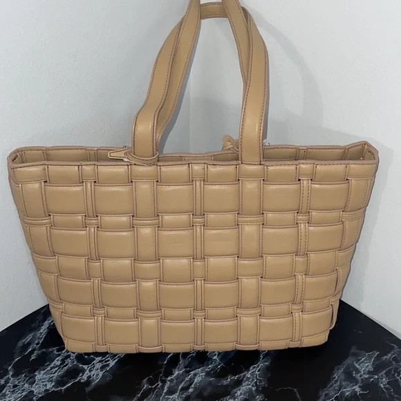 MICHAEL KORS Ivy Tote Bag & Wallet Woven Synthetic Leather 2pc Handbag AUTHENTIC - Picture 6 of 13